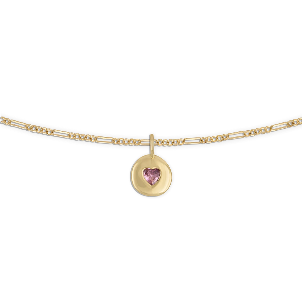 Alexa Leigh Round Heart Rolo Chain Necklace 16" - Image 3 of 3