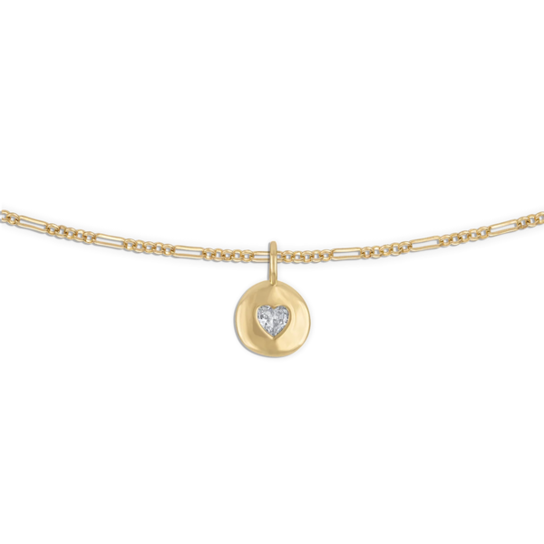 Alexa Leigh Round Heart Rolo Chain Necklace 18"