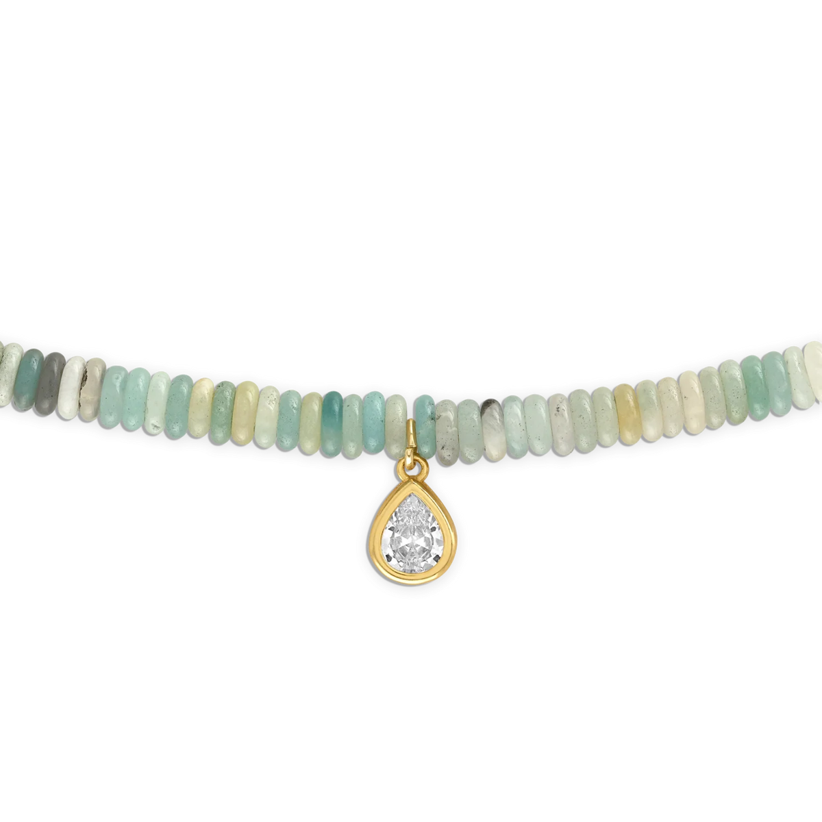 Alexa Leigh Small Amazonite Necklace with Pear Pendant 18" Necklace - Image 2 of 2