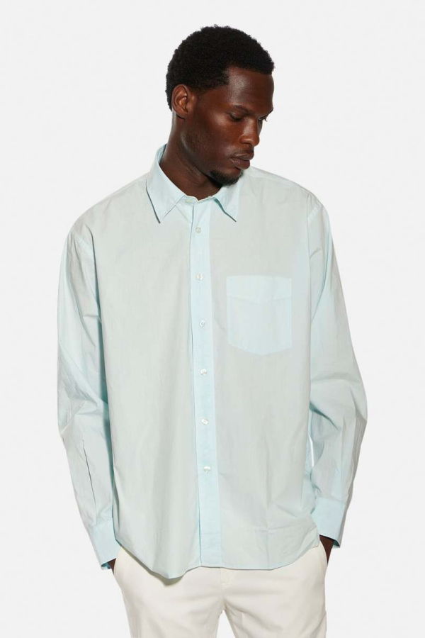 Aspesi Crinkle Poplin Shirt - Turquoise