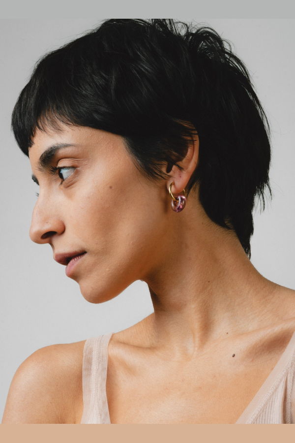 Suplais Purple Donut Earrings