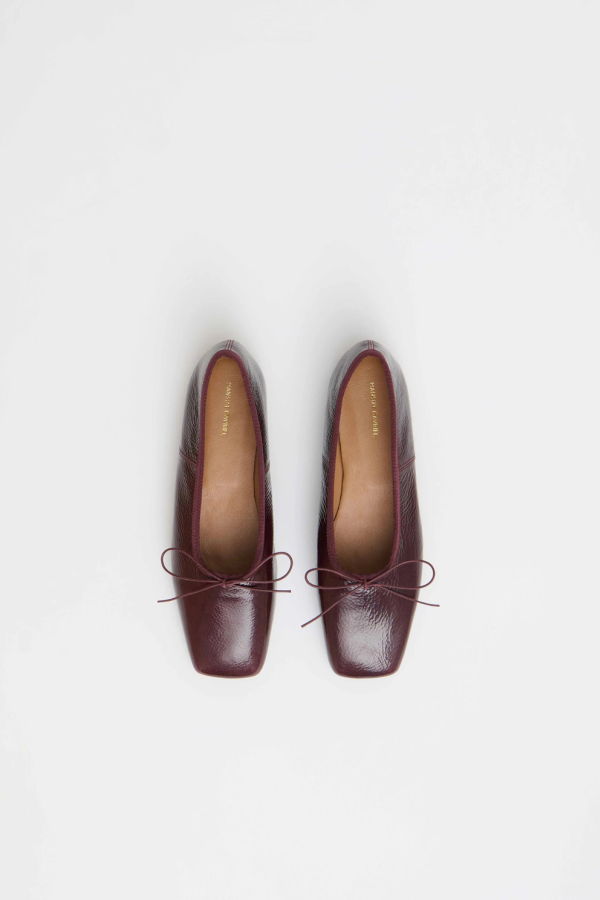 Mansur Gavriel Square Toe Ballerina Flat - Oxblood