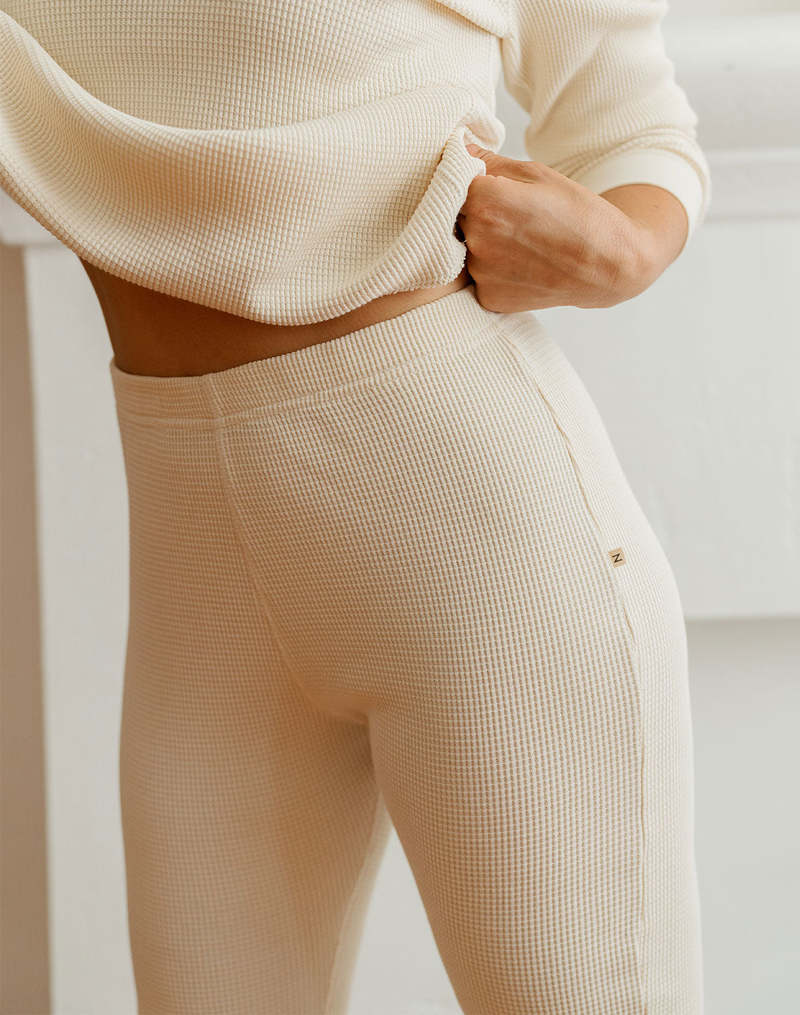 Noble Adult Organic Waffle Bottom pants - Oat