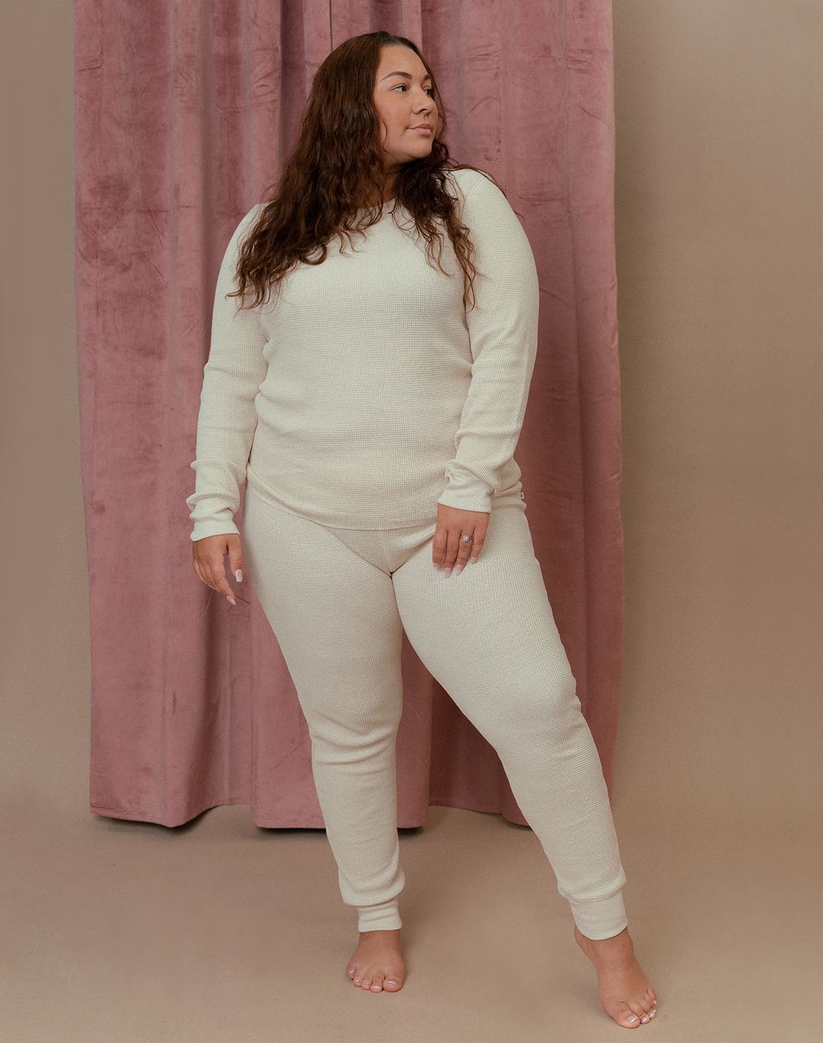 Noble Adult Organic Waffle Bottom pants - Oat - Image 6 of 6