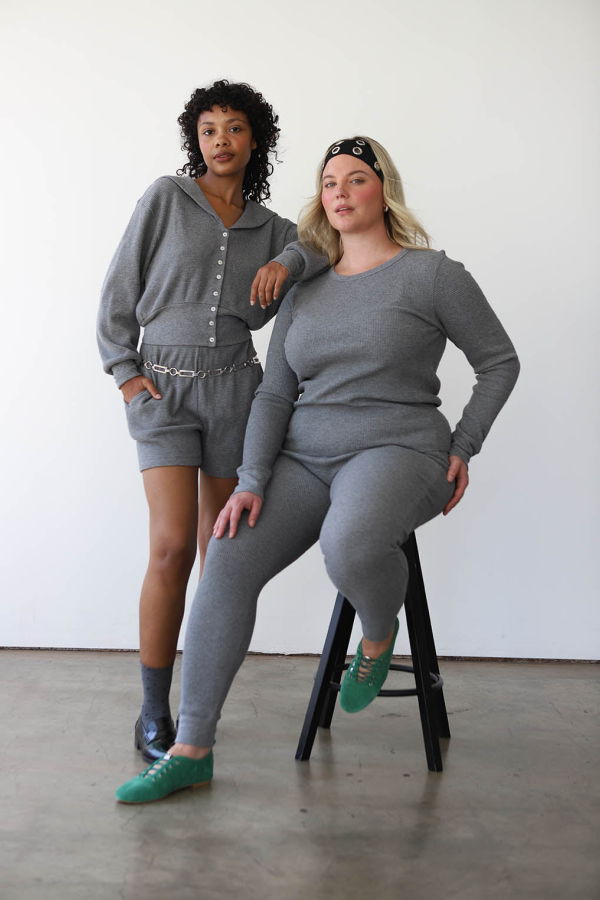 Noble Waffle Top - Heather Grey