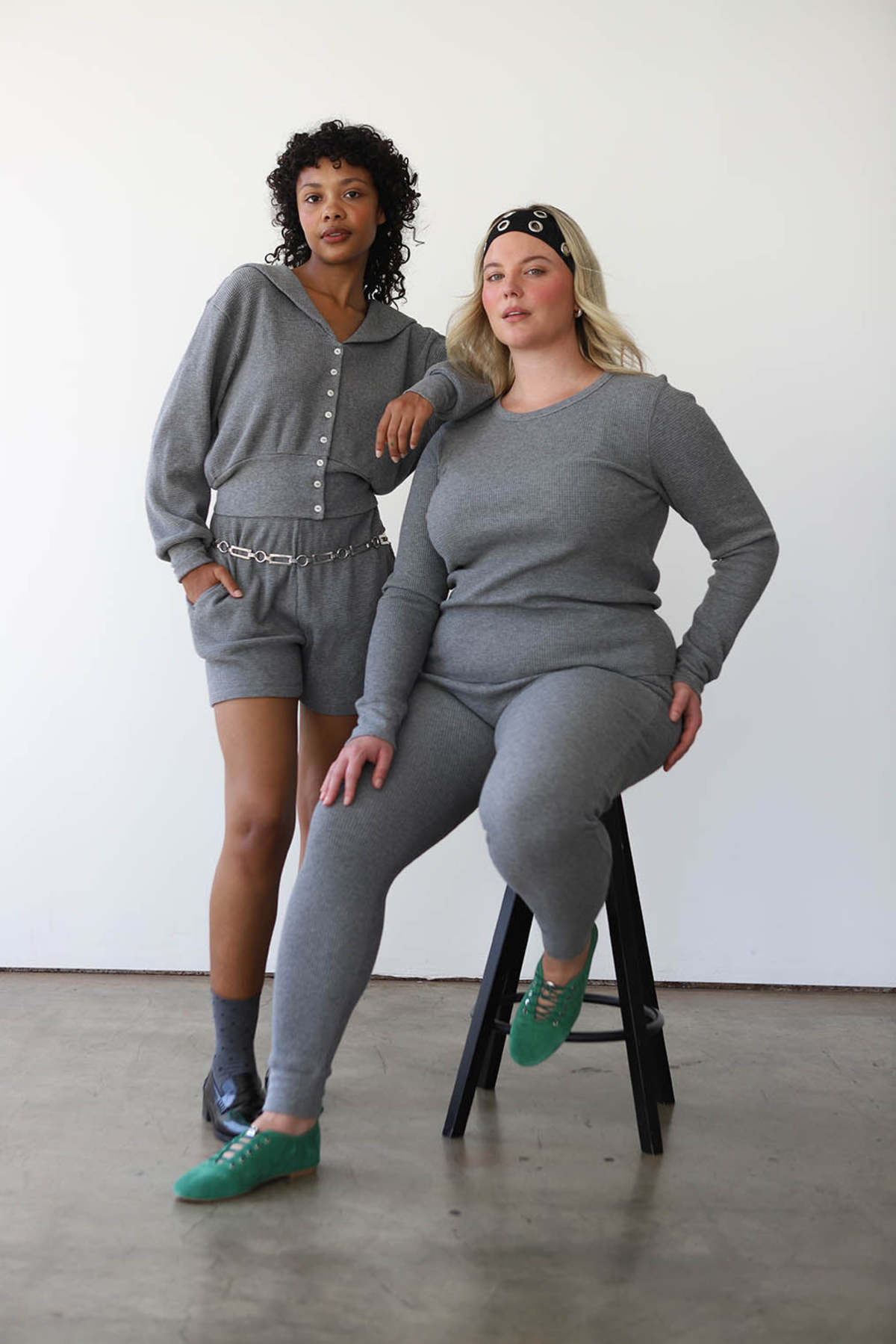 Noble Waffle Top - Heather Grey - Image 2 of 6