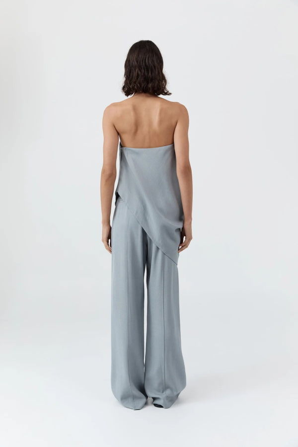 St. Agni Strapless Asymm Drape Top - Mist