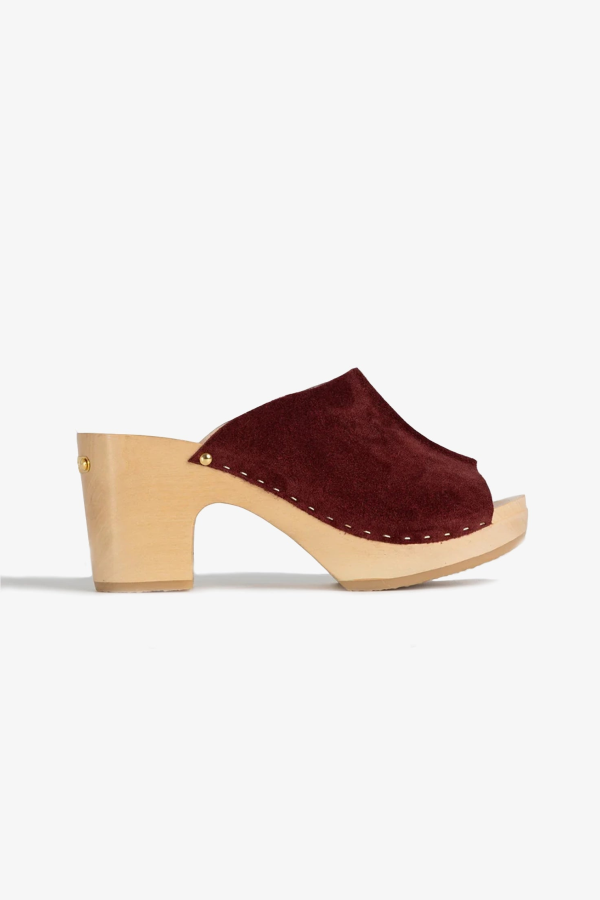 YOUYOU Ydol Velvet Mule Clogs - Grena
