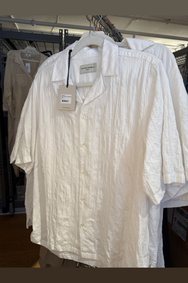 Officine Generale Eren SS Seersucker Shirt - White