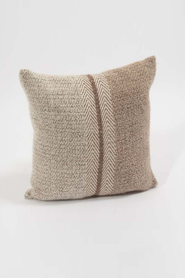 Allpa Handwoven Boucle Alpaca Pillow Cover - Brown