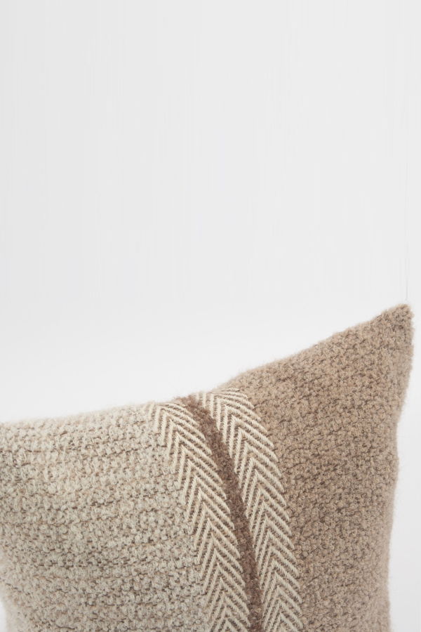 Allpa Handwoven Boucle Alpaca Pillow Cover - Brown