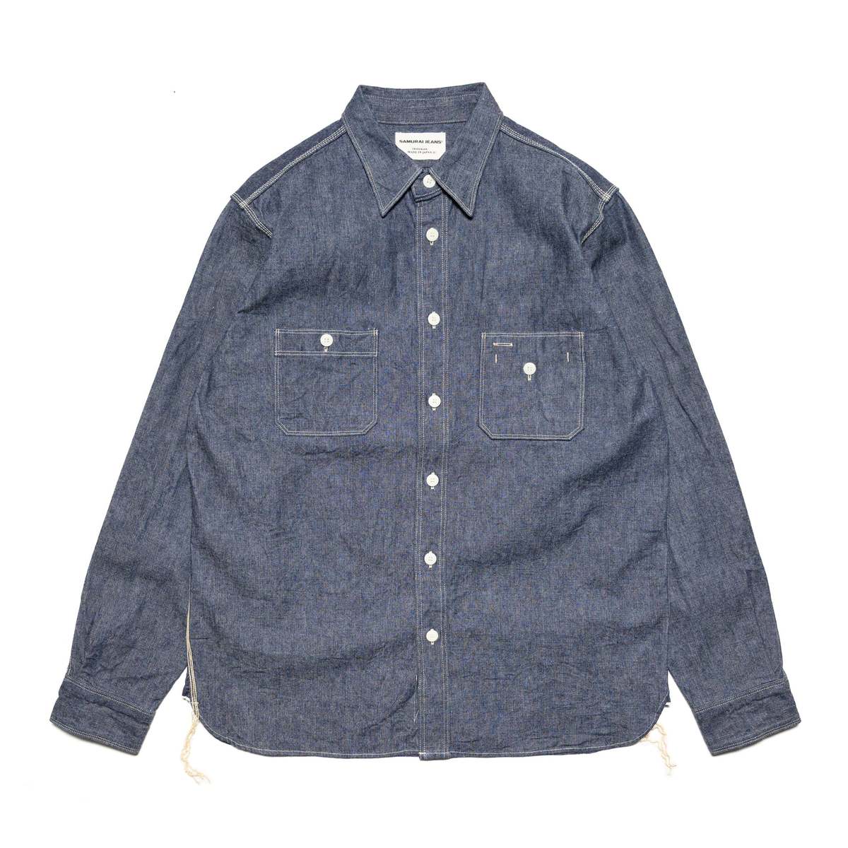 SAMURAI JEANS SJCBS25W Selvedge Chambray Work Shirt - Image 1 of 13