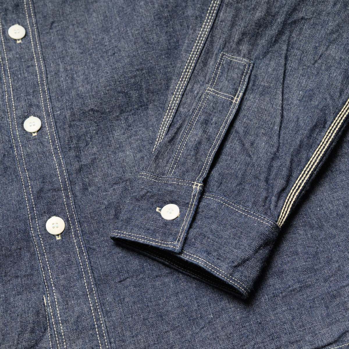 SAMURAI JEANS SJCBS25W Selvedge Chambray Work Shirt - Image 8 of 13