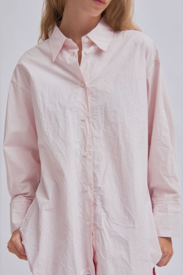 SAYAKA DAVIS NEW YORK Crinkled Oversized Shirt - Ice Pink