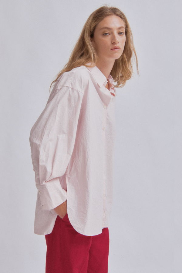 SAYAKA DAVIS NEW YORK Crinkled Oversized Shirt - Ice Pink