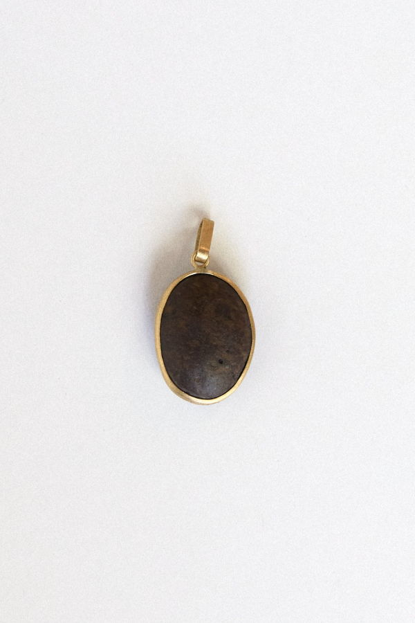Nathalie Mathoulin Coffee Bean Stone Pendant