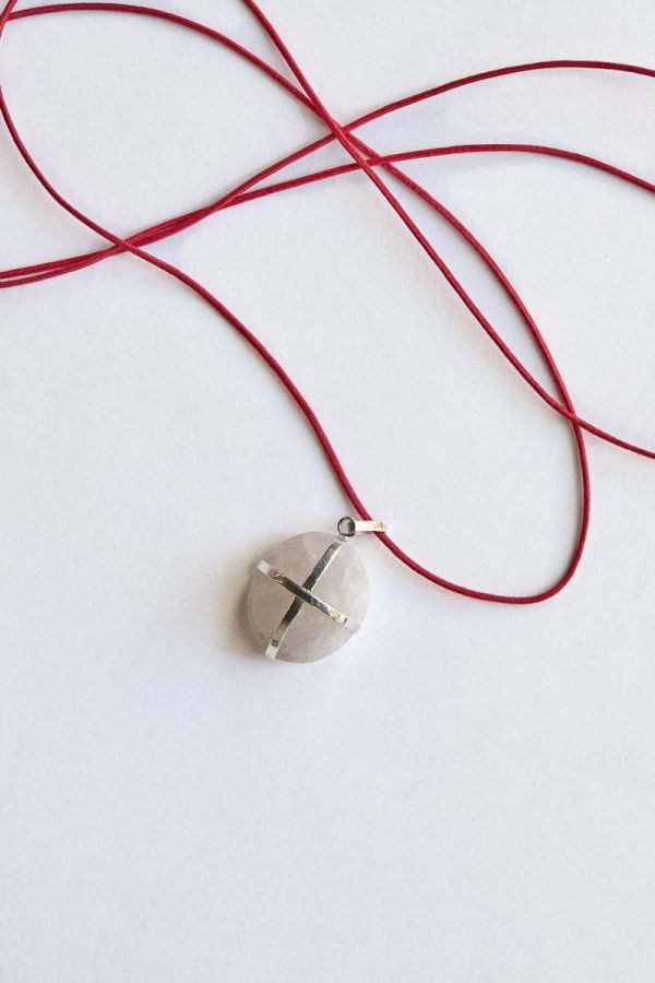 Nathalie Mathoulin Pendant - White Stone/Sterling Silver