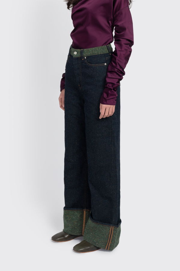 Ganni Twill Denim Baggy Jeans - Phantom