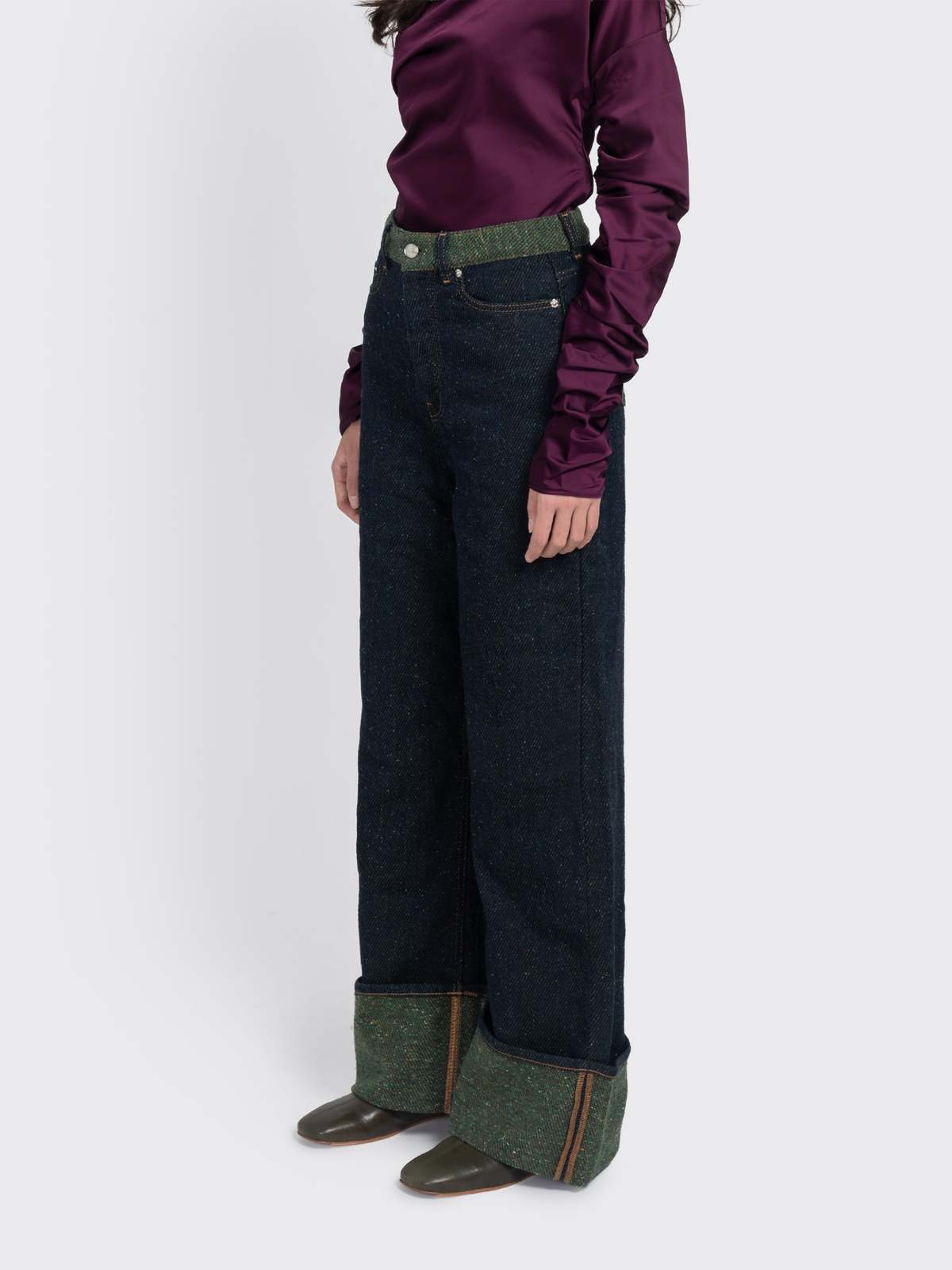 Ganni Twill Denim Baggy Jeans - Phantom - Image 2 of 4