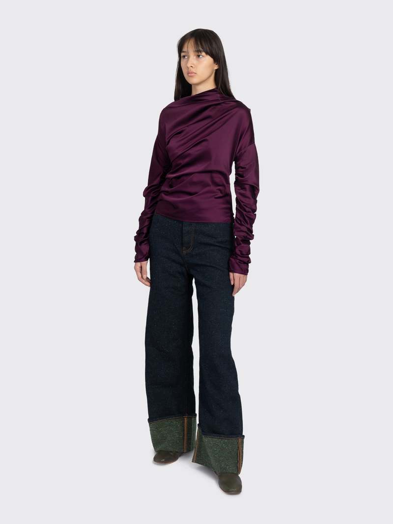 Ganni Twill Denim Baggy Jeans - Phantom