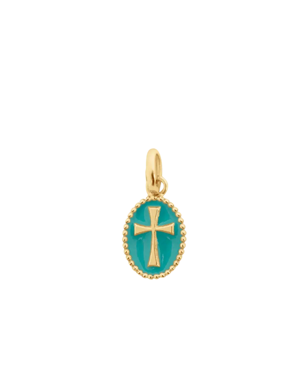 GIGICLOZEAU Resin Cross Pendant - Turquoise Green