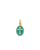 GIGICLOZEAU Resin Cross Pendant - Turquoise Green - Thumbnail 1