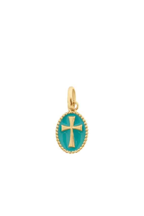 GIGICLOZEAU Resin Cross Pendant - Turquoise Green