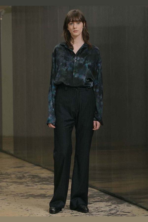 Geoffrey B. Small Navy Pinstripe Trousers - h.w. navy pinstripe