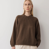 Wol Hide Rib Neck Pullover - Bark - Thumbnail 1