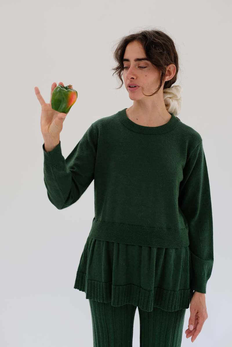 Beklina Merino Fattoria Pullover - Conifer