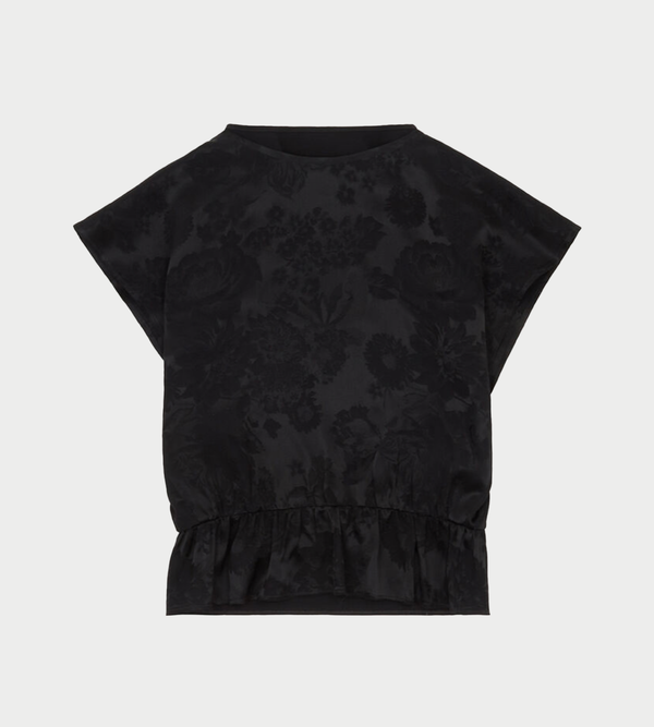 MM6 Maison Margiela Jacquard Short-Sleeved Top - Black