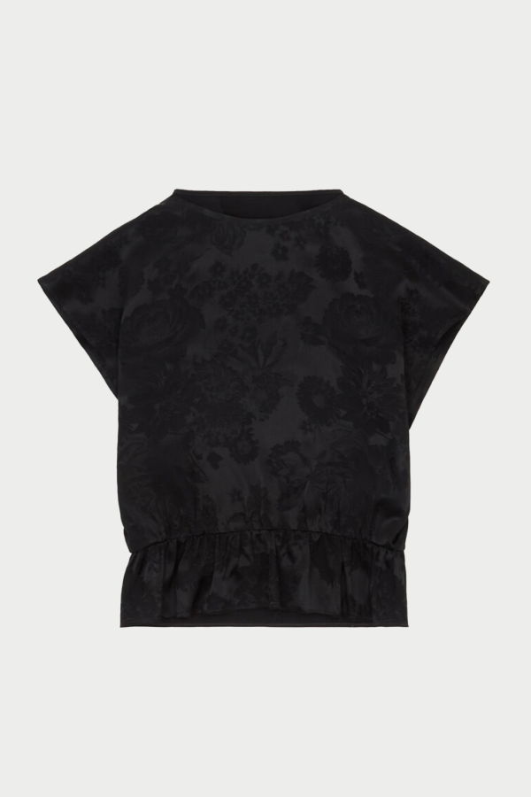 MM6 Maison Margiela Jacquard Short-Sleeved Top - Black