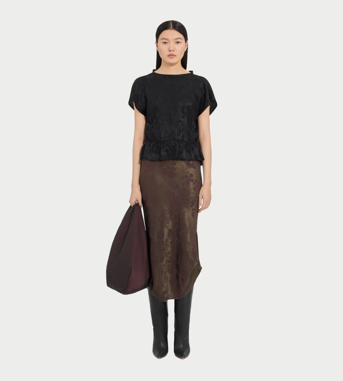MM6 Maison Margiela Jacquard Short-Sleeved Top - Black - Image 2 of 6