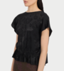 MM6 Maison Margiela Jacquard Short-Sleeved Top - Black - Thumbnail 4