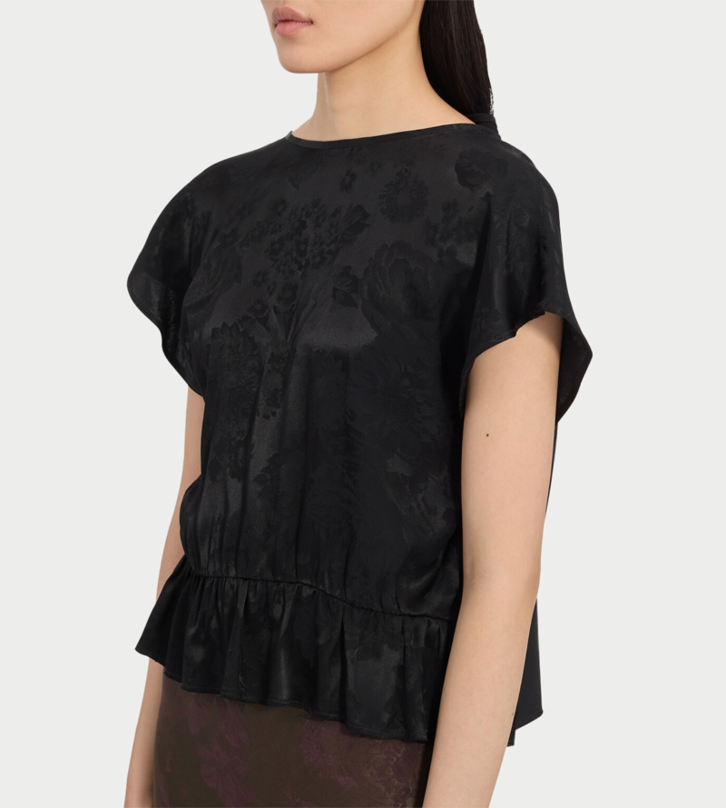 MM6 Maison Margiela Jacquard Short-Sleeved Top - Black