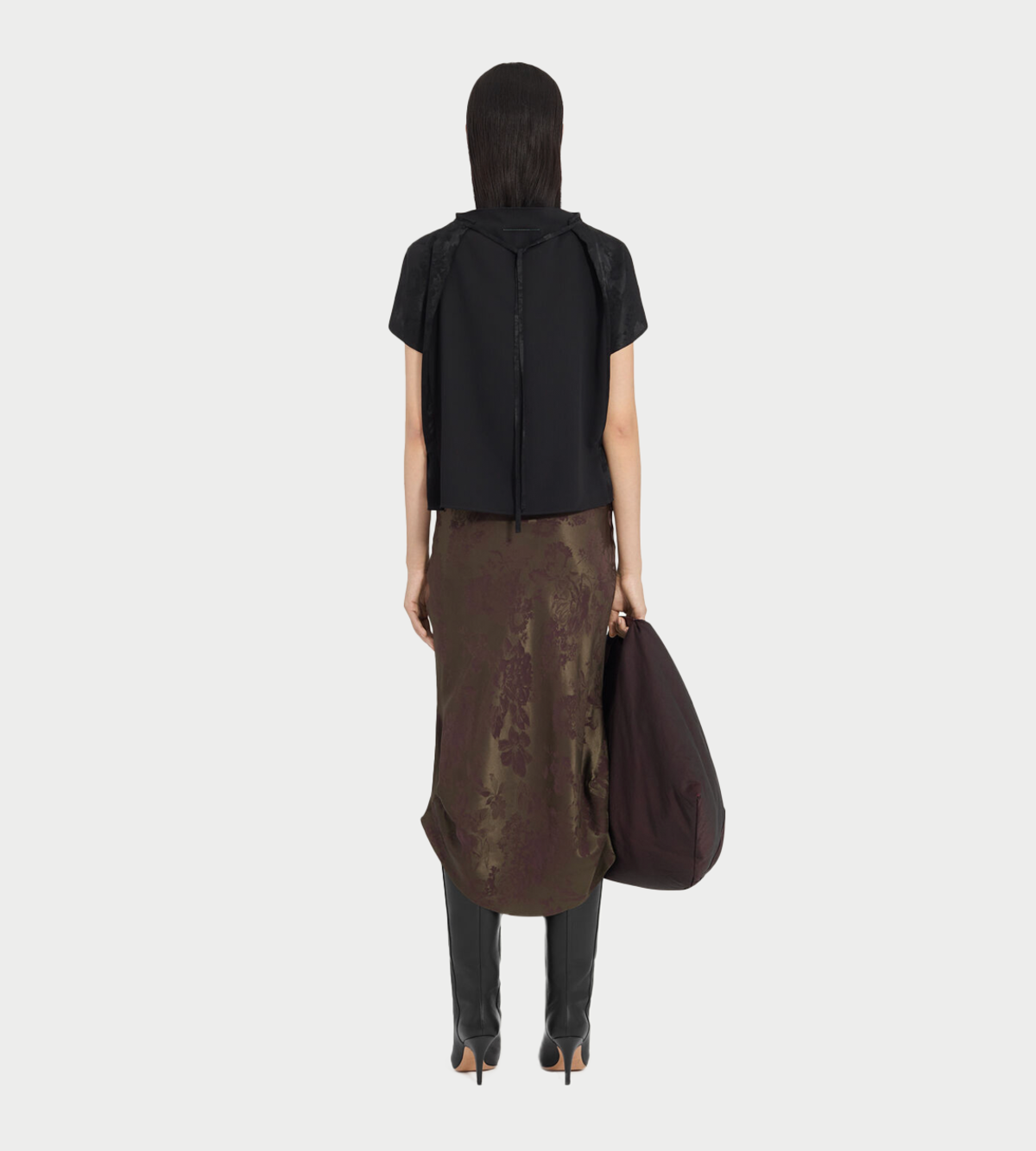 MM6 Maison Margiela Jacquard Short-Sleeved Top - Black - Image 6 of 6
