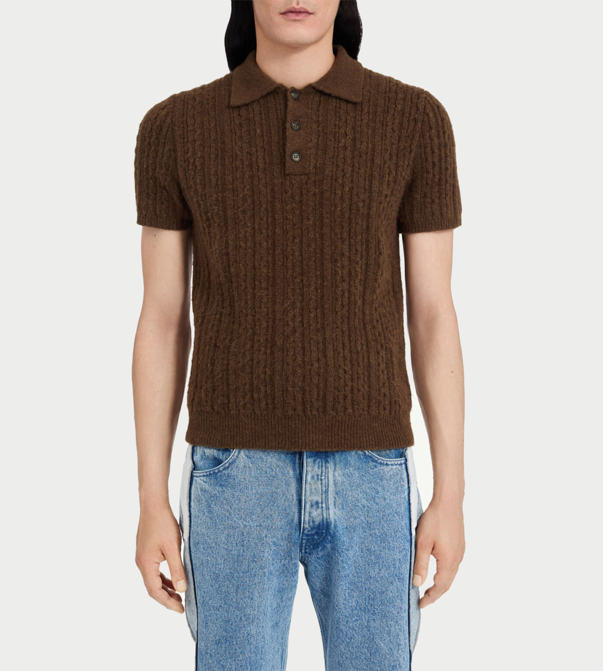 MM6 Maison Margiela Knit Polo Shirt - Image 3 of 5