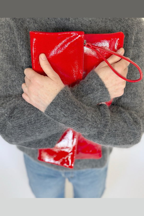 Modern Weaving Large Zip Clutch