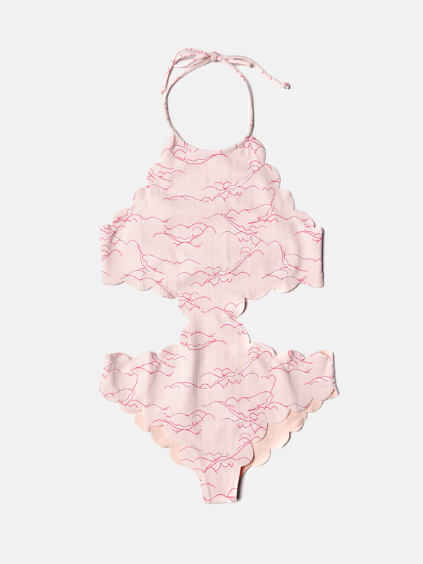 MARYSIA SWIM Mott Cut-Out Mailot - Swimmer Print/Cloud Pink MARYSIA SWIM Mott Cut-Out Mailot - Swimmer Print/Cloud Pink