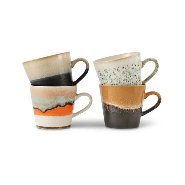 HKliving 70s Ceramics Cappuccino Mugs (Set of 4) HKliving 70s Ceramics Cappuccino Mugs (Set of 4)