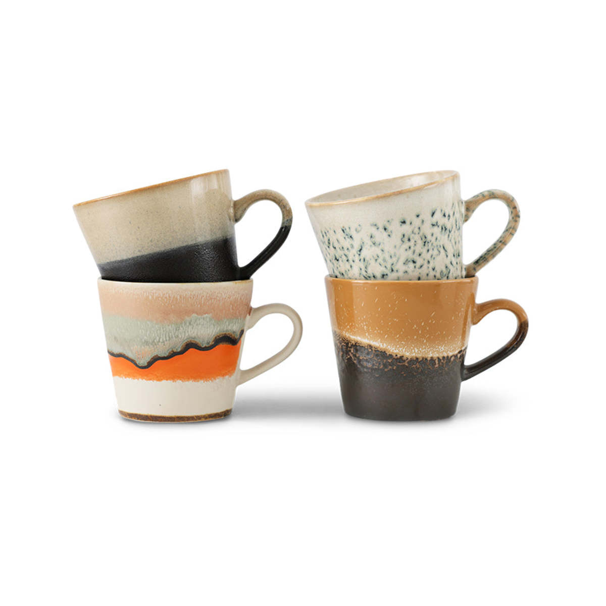 HKliving 70s Ceramics Cappuccino Mugs (Set of 4) - Image 1 of 3