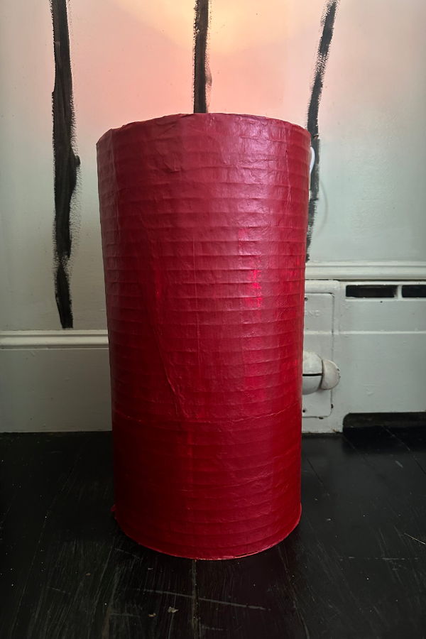 Audrey Louise Reynolds Small Mica Red Cylinder Aronomink Lamp