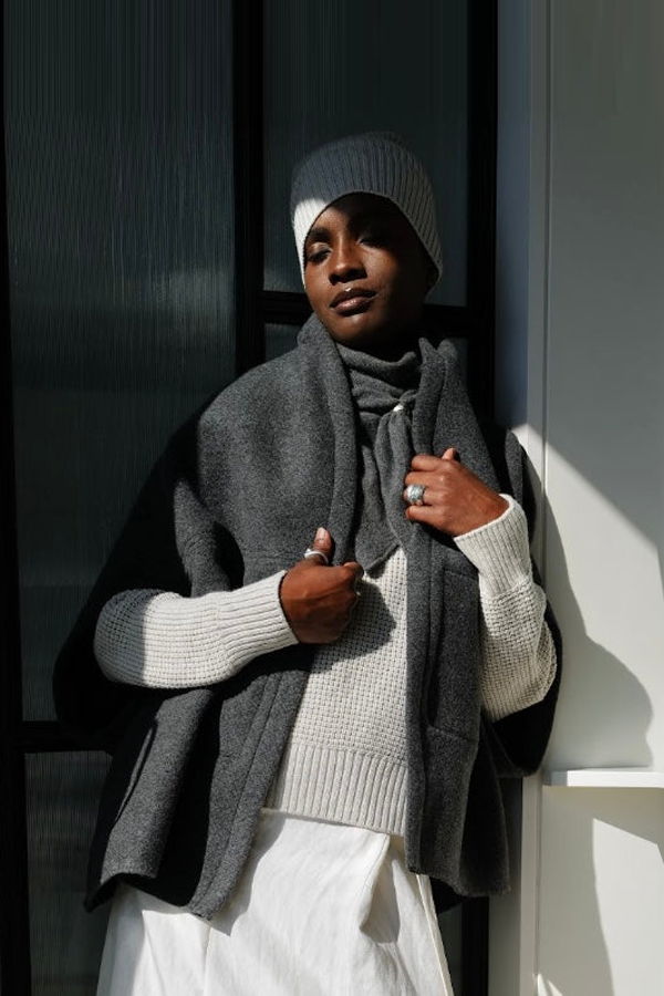 Yesaet Kassa waffle stitch crewneck sweater - Osprey/Coyote/Denim/Cobalt