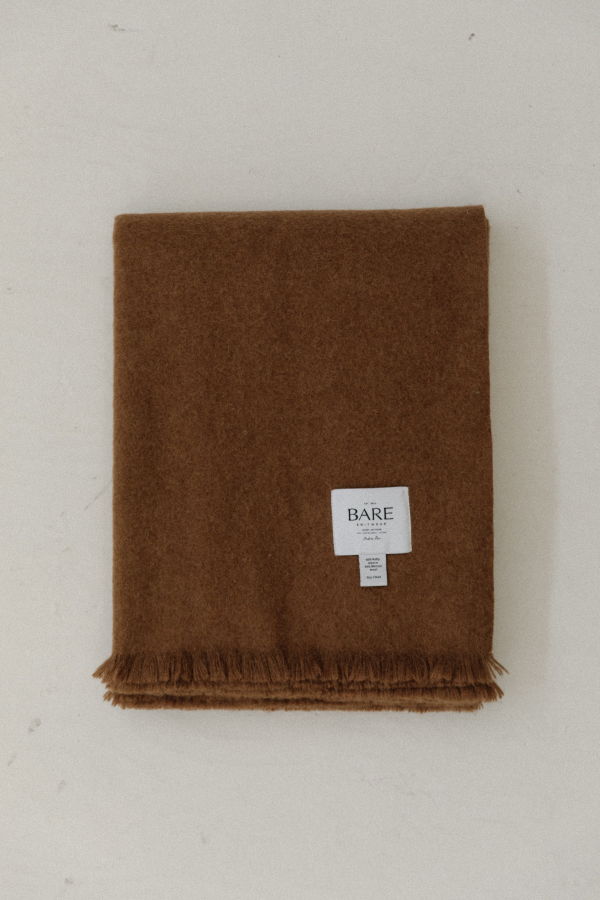 Bare Knitwear Pender Alpaca Throw Blanket - Clove