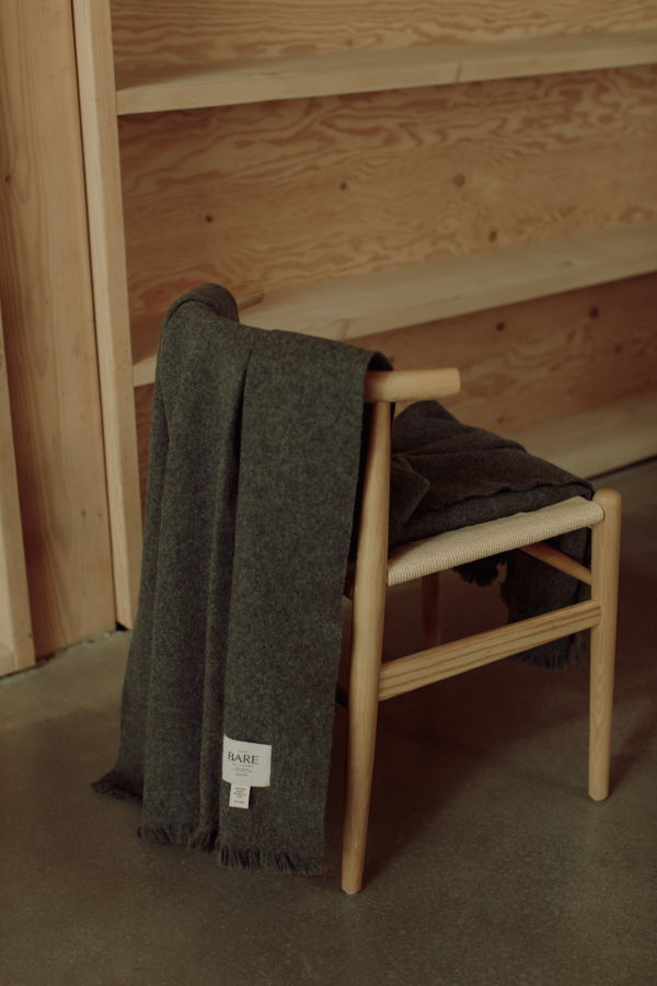 Bare Knitwear Pender Alpaca Throw Blanket - Stone