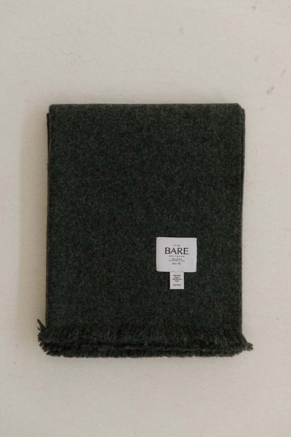 Bare Knitwear Pender Alpaca Throw Blanket - Stone