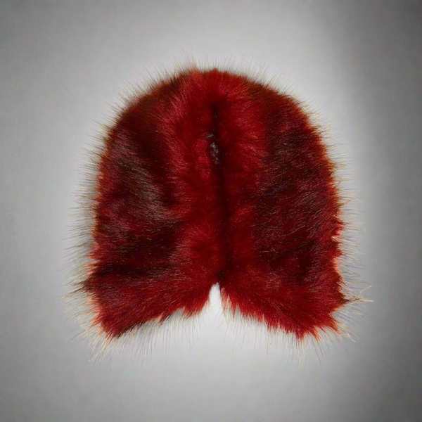 Lindsay Nicholas New York Red Faux Fur Collar