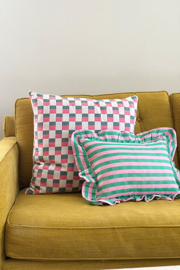 Archive New York Flora Stripe Ruffle Pillow