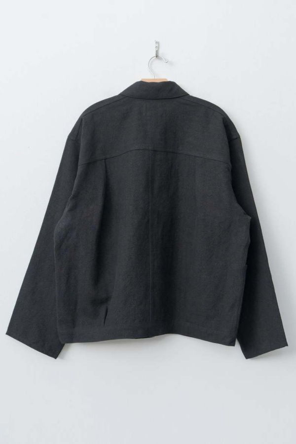 Yoko Sakamoto Max High Count Hemp Pleats Jacket - Black