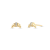 Lizzie Mandler Fine Jewelry Croissant Stud With Center Pavé Row Earring - Thumbnail 1